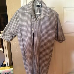 Arrow Men's Gray Plaid Short Sleeve Shirt